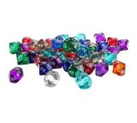 100ER DICE, 10-SIDED,TRANSP., 50ER BAG G