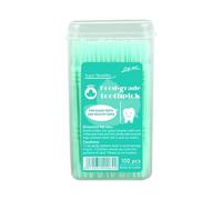 100er Pack Aromatisierte Zahnstocher mit Obstgeschmack - Doppelköpfige Interdentalbürsten im Fischgräten-Design - Innovative Kunststoff Zahnstocher-Bürste für Tiefenreinigung & Frischen