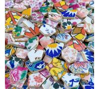 100g/200g Morceaux de mosaïque de style vintage méditerranéen, mélange surprenant de fragments multicolores pour l'artisanat DIY, la décoration d'intérieur, la création de bijoux et plus encore 200g,1