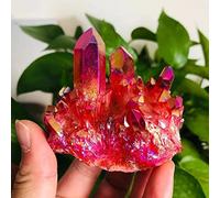 100g-200g petite taille naturel rouge Aura Quartz cristal pierre de géode grappe 1 pc adapté à la maison ZUZAOJUYIN (Color : 1pc 100g-140g)