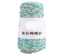 100g Colorful Butterfly Yarn - Hand-Woven DIY Wool Ball with Color Beads for Crafting and Knitting Projects(Lakegreencolor9#)