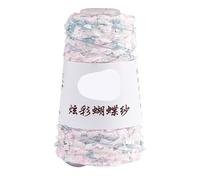 100g Colorful Butterfly Yarn - Hand-Woven DIY Wool Ball with Color Beads for Crafting and Knitting Projects(Lightpink11#)