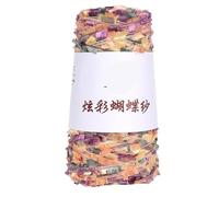 100g Colorful Butterfly Yarn - Hand-Woven DIY Wool Ball with Color Beads for Crafting and Knitting Projects(Orangepurple26#)