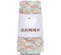 100g Colorful Butterfly Yarn - Hand-Woven DIY Wool Ball with Color Beads for Crafting and Knitting Projects(Colorful36#)
