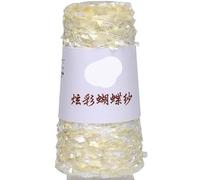 100g Colorful Butterfly Yarn - Hand-Woven DIY Wool Ball with Color Beads for Crafting and Knitting Projects(Lightapricotcolor31#)