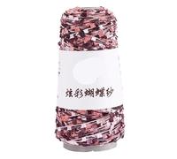 100g Colorful Butterfly Yarn - Hand-Woven DIY Wool Ball with Color Beads for Crafting and Knitting Projects(Sauceredcolor1#)