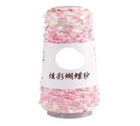 100g Colorful Butterfly Yarn - Hand-Woven DIY Wool Ball with Color Beads for Crafting and Knitting Projects(PinkYellowandWhite2#)