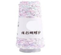 100g Colorful Butterfly Yarn - Hand-Woven DIY Wool Ball with Color Beads for Crafting and Knitting Projects(Lightpurplepinkblue10#)