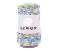 100g Colorful Butterfly Yarn - Hand-Woven DIY Wool Ball with Color Beads for Crafting and Knitting Projects(Macaron13#)