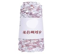 100g Colorful Butterfly Yarn - Hand-Woven DIY Wool Ball with Color Beads for Crafting and Knitting Projects(Pinkandbluelotusroot23#)