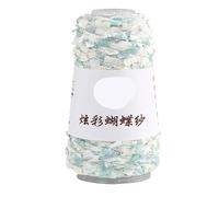 100g Colorful Butterfly Yarn - Hand-Woven DIY Wool Ball with Color Beads for Crafting and Knitting Projects(BeigeGreen16#)