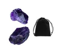 100G D'Améthyste Profonde Et 1 Sac De Velours Noir, Mini Pierres Brutes En Cristal, Pierres De Diffuseur D'Aromathérapie, Décoration De Maison Et De Bureau