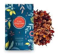 100g d'Infusion Orange Agrumes - Folie d'Agrumes - COMPTOIR FRANÇAIS DU THÉ | Notes d'agrumes - Mélange apaisant d'hibiscus, d'orange et de citron - En vrac, sachet zip refermable, sans théine