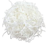 100g Frisure Papier Kraft Déchiqueté,Raffia Shredded Remplissage Matériau pour Remplissage Boite Cadeau Calage Carton des Noel Fournitures de Fête et Paniers Boîtes Emballage Cadeau (Blanc)
