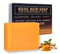 100g Kojic Acid Soap,Savon Eclaircissant,Savon Kojic,Turmeric Soap,Eclaircissant Peau Noir Rapide et Efficace,Les Visage et Corps,Hyperpigmentation Peau Noire