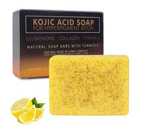 100g Turmeric Soap,Savon Curcuma Savon Acide Kojique,Savon Antibactérien Savon Anti Tache Savon Brightskin,Savon Curcuma Visage et Corps Savon Curcuma Visage pour Tache,Contre Les Taches Peau Noire