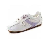 100junzidao Baskets à Semelle épaisse pour Femmes Chaussures de Ballet Plates à Double Lacets Chaussures de Marche Confortables et Respirantes pour Le Travail et Les entraînements Violet 39