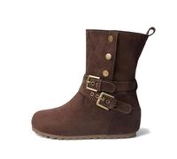 100junzidao Bottes Courtes pour Femmes, en Daim, Deux façons de Les Porter, Hauteur 4 cm, Bottes Western Fines pour l'automne et l'hiver, à Porter avec Une Jupe ou Un Pantalon