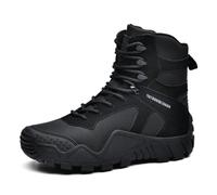 100junzidao Bottes de randonnée Chaussures de Marche imperméables à Tige Haute Chaussures d'entraînement Tout-Terrain légères et Confortables pour Hommes et Femmes d'escalade Noir 38
