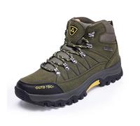 100junzidao Bottes de randonnée pour l'extérieur Chaussures de Sport et d'escalade en Cuir PU à Tige Haute Chaussures de Marche antidérapantes et résistantes à l'usure pour Hommes et Femmes Vert 39