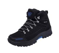100junzidao Bottes de randonnée pour l'extérieur Chaussures de Sport et d'escalade en Cuir PU à Tige Haute Chaussures de Marche antidérapantes et résistantes à l'usure pour Hommes et Femmes Noir 41