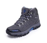 100junzidao Bottes de randonnée pour l'extérieur Chaussures de Sport et d'escalade en Cuir PU à Tige Haute Chaussures de Marche antidérapantes et résistantes à l'usure pour Hommes et Femmes Gris 42