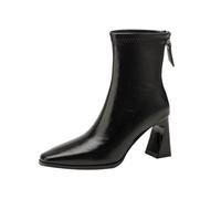 100junzidao Bottines Vintage pour Femmes - Bout Pointu français avec Fermeture éclair à l'arrière, imperméables et antidérapantes pour Les Occasions élégantes, du Travail au Week-End