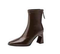 100junzidao Bottines Vintage pour Femmes - Bout Pointu français avec Fermeture éclair à l'arrière, imperméables et antidérapantes pour Les Occasions élégantes, du Travail au Week-End