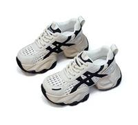 100junzidao Chaussures de Sport pour Femmes en Toile Baskets à Semelle épaisse Chaussures de Course à Talon compensé Sport polyvalentes à Surface en Cuir Tendance Noir 38