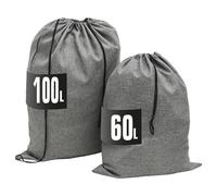 DuneDesign Aspect Lin : 100l Sac à Linge Large XXL + 60l Sac a Linge Sale Voyage - Sac a Linge Sale en Tissu - Sac à Linge Sale Enfant Sac Linge Sale Voyage - Grand Sac de Rangement XXL - Sac Jouet