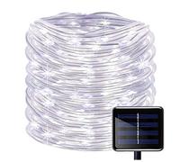 100LED Ruban Lumineux Solaire Lampes de Corde,KINGCOO étanche 39ft/12M Fil de Cuivre Extérieur Tube Rope Guirlande Lumineuse pour Noël Jardin cour Chemin Clôture Arbre Backyard(Blanc)