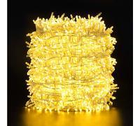 100M 2000LEDs, 8 modes d'éclairage, IP44 Guirlande lumineuse de Noël à LED étanche, lumière de bande de jardin, lumière de décoration intérieure, éclairage de fête, jaune