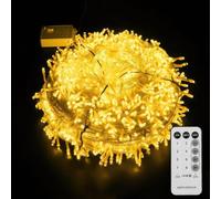 100m 600 LED Guirlande Lumineuse, Guirlande Exterieur Lumineuse avec télécommande, 8 Modes, Fil de Cuivre, Guinguette Exterieure pour Pergola Jardin Extérieur Interieur Décorations (100M)