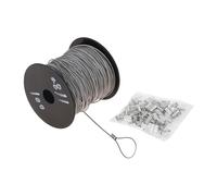 100m de câble enduit d'acier inoxydable + 150pcs manchon boucle sertissage 7x7 1mm diamètre multifonctionnel 328 pieds Outils garage pour Suspendre, Levage et Remorquage