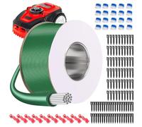 100M Fil Robot Tondeuse +100 Piquets +20 Connecteurs de Câble +10 Connecteur de Dérivation en T, Cable Robot Tondeuse Peripherique Accessoires Gazon, Compatible avec Gardena Bosch Husqvarna Worx etc