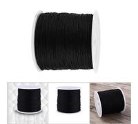 100M x 0.8mm Cordon en Nylon satiné Kumihimo Rattail-Blanc Cordon Chinois Nœud Fil de Garniture crête pour nouage macramé Satin RATT Fabrication de Bijoux Couture Noir pour Collier Bracelet Perles