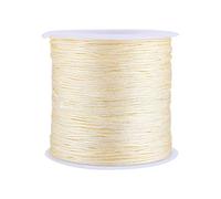 100M X 0.8mm Nylon Chinois Nœud Cordon Rattail Macrame Shamballa Corde de Fil Beige