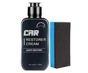 100ml Car Restorer Cream, Car Retreading Agent, Auto Leather & Plastic Refurbishment Paste, Washable Refresh Aging Plastic and Leather Surface for Restores Faded and Dull Plastic, Rubber
