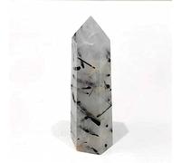 100mm-110mm poli noir Tourmaline cheveux Quartz cristal pierre pointe 1pc PEIQIYIN collecte à domicile