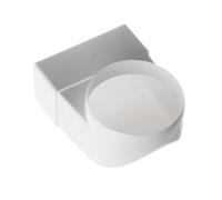Ø 100mm - 110x55mm Coude 90° - Adaptateur pour Tubes Ronds à Rectangulaires - PVC