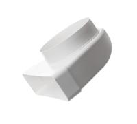 Ø 100mm - 220x55mm Coude 90° - Adaptateur pour Tubes Ronds à Rectangulaires - PVC