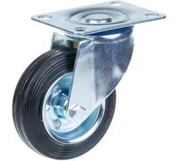 100mm 4" castor rubber tyre, swivel & brake, strong 360kg capacity, set of 4