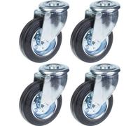 100mm 4" castor rubber tyre, swivel, strong 360kg capacity, set of 4