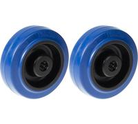 100mm 4" wheel blue rubber with nylon centre strong 300kg capacity, set of 2