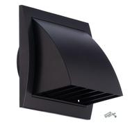 100mm Anthracite Grille De Ventilation En Plastique ABS - Grill D'aération avec Clapet Anti-retour et Protection contre les Intempéries