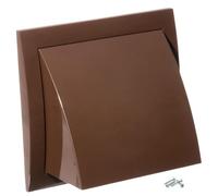 100mm Brun Grille De Ventilation En Plastique ABS - Grill D'aération avec Clapet Anti-retour et Protection contre les Intempéries