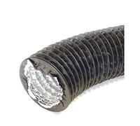 Ø 100mm Conduit d'air Flexible pour Hotte de Cuisine, Climatiseur, Extracteur, Sèche-linge - 3m Tuyau d'évacuation - Conduit de Ventilation - Aluminium/PVC Noir