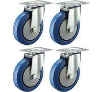 100mm Flight case castors - caoutchouc élastique roulettes pivotantes 150kg chacune - set de 4 -