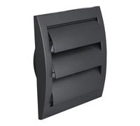 100mm Grille d'aération avec Lamelles Mobiles et Moustiquaire - Anthracite Grille de Ventilation en Plastique