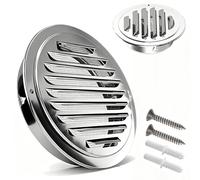 100mm Grille d'aération Circulaire en Acier Inoxydable, Grille de Ventilation de Tuyau D'échappement 60 70 110 130 150 190 200mm Hotte de Désenfumage avec Filet Anti-insectes(190mm/7.5in)